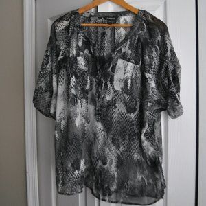 Express Snake Print Tunic Blouse, Size Large
